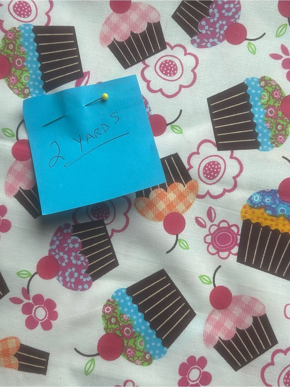 Joann Fabric Cupcake Print Cotton Fabric - White Background